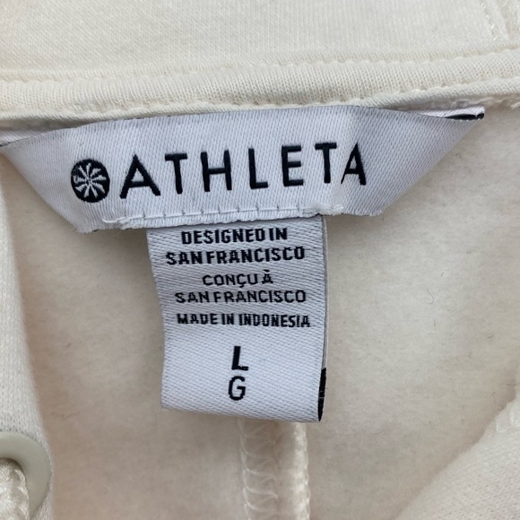 Athleta Retroplush Cocoon Hoodie Cream size L - Picture 6 of 8